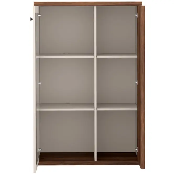 Vitrína C-3 86,4cm – Kašmír/Orech, Lamely, Dvojdverový,7