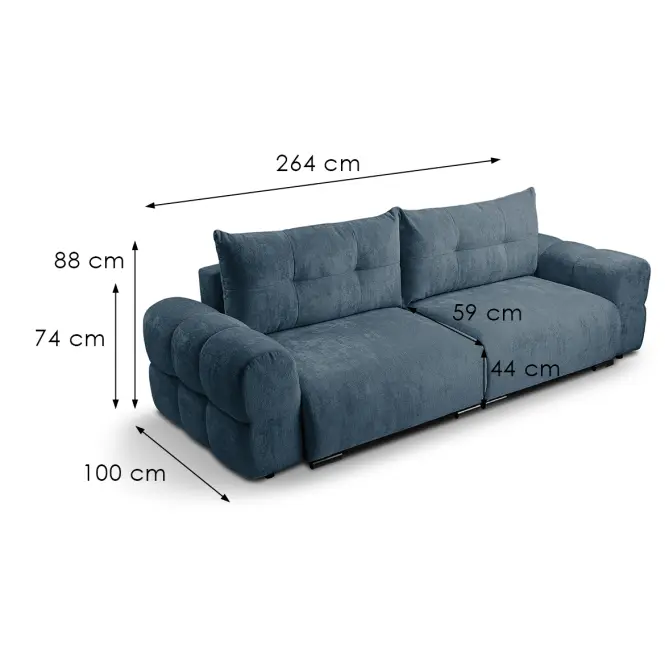 Sedačka Beverly Vibe 77 Modrá,8