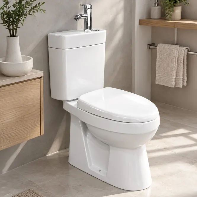 WC Kombi horizontálny Karo s umývadlom a batériou