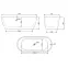 Voľne stojaca vaňa Glamour 170x75x58 white,2
