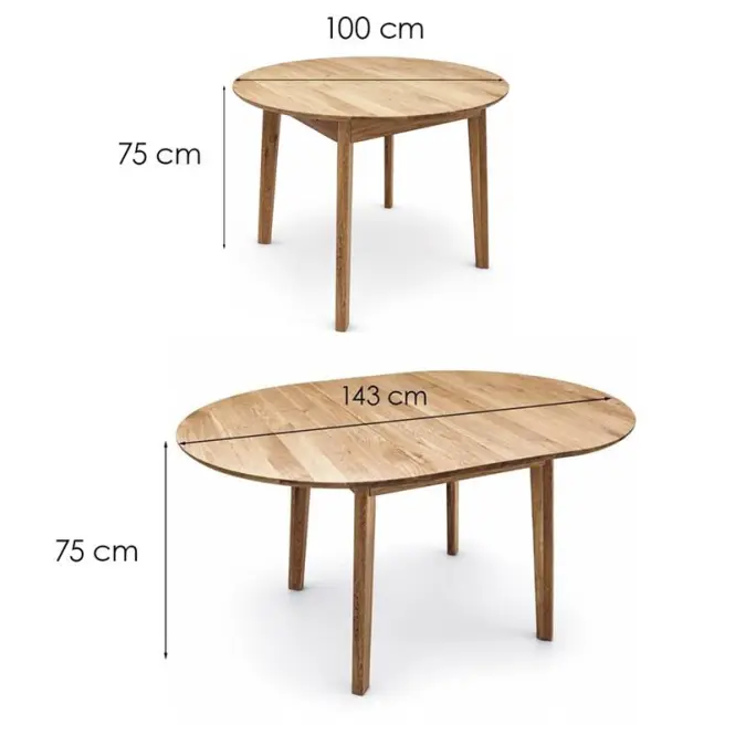 Rozkladací Dubový Stôl St-90 100+43 Dub,2
