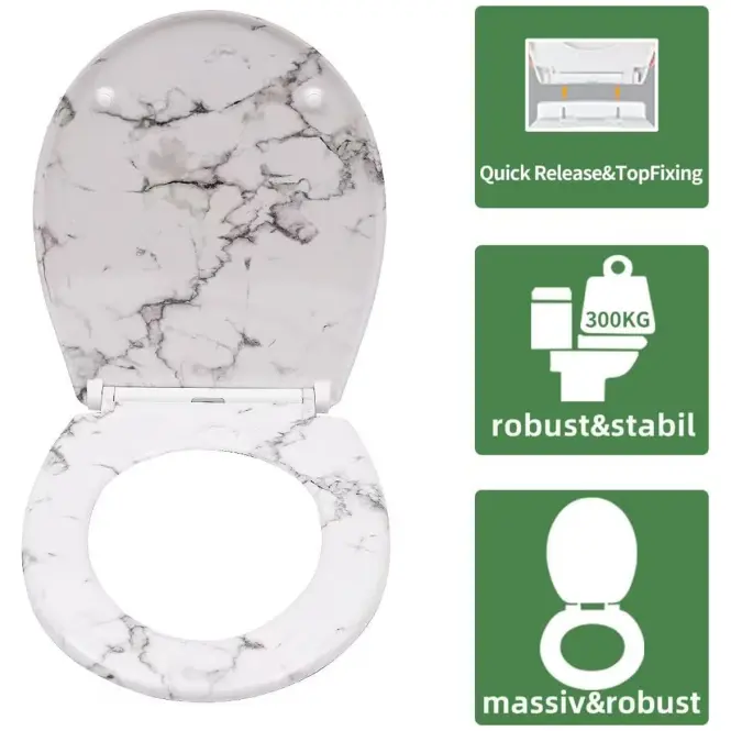 WC doska duroplast Mramor