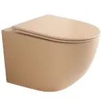 Závesná WC misa Elena beige matt s voľne padajúcou doskou