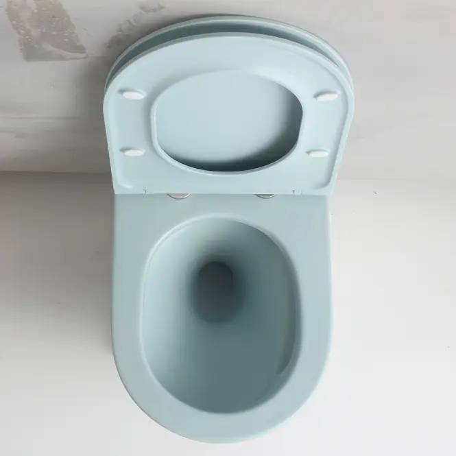 Závesná WC misa Elena light blue matt s voľne padajúcou doskou,5