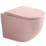 Závesná WC misa Elena light pink matt s voľne padajúcou doskou