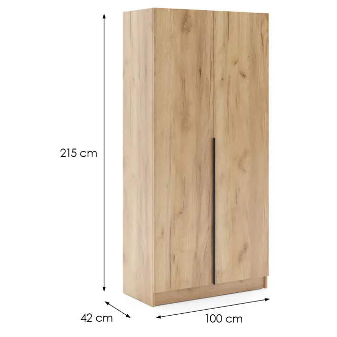 Skriňa Riva 100cm - Craft Zlatý, Dvojdverový,2