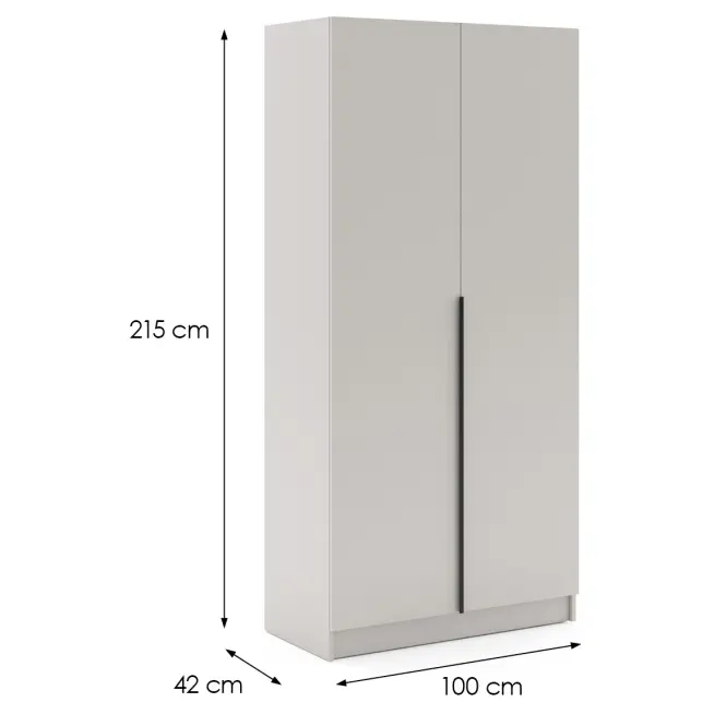 Skriňa Riva 100cm - Kašmír, Dvojdverový,2