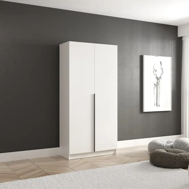 Skriňa Riva 100cm - Biely, Dvojdverový,3