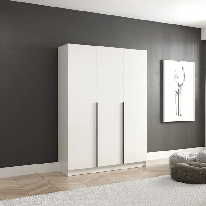 Skriňa Riva 150cm - Biely, Trojdverový,4