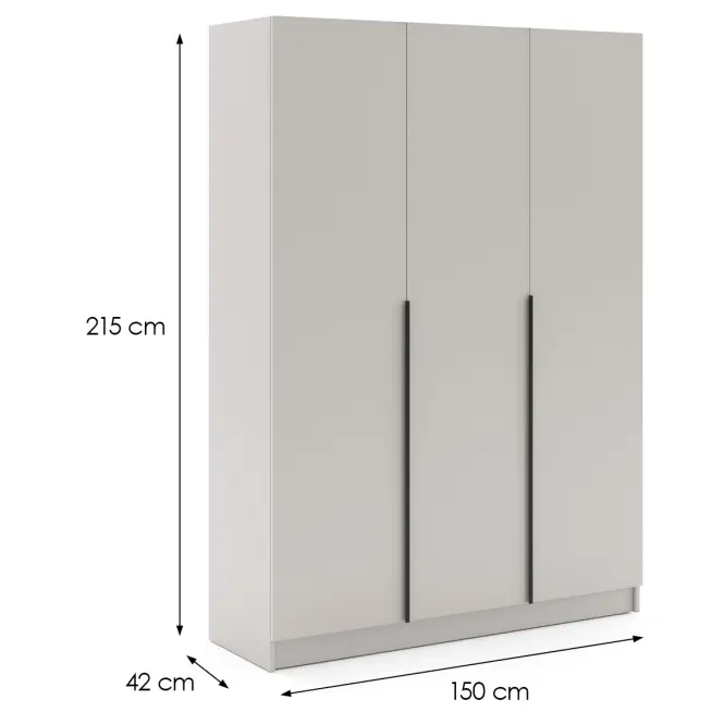 Skriňa Riva 150cm - Kašmír, Trojdverový,2