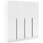 Skriňa Riva 200cm - Biely, Štvordverový
