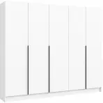 Skriňa Riva 250cm - Biely, Päťdverový