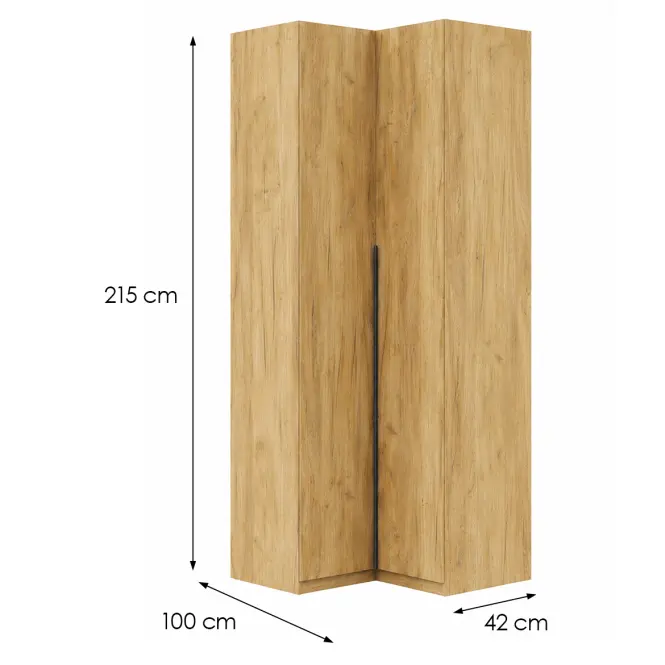 Skriňa Naroża Riva 100cm Craft Zlatý, Dvojdverový,2