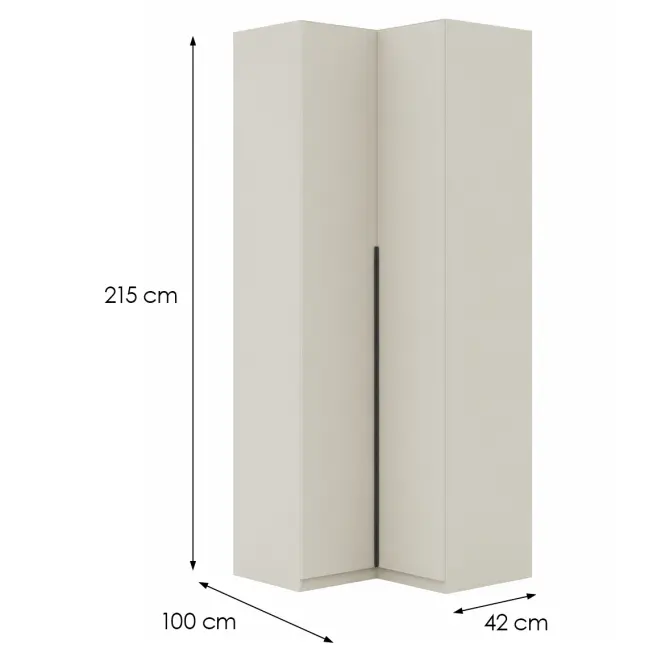 Skriňa Naroża Riva 100cm Kašmír, Dvojdverový,2