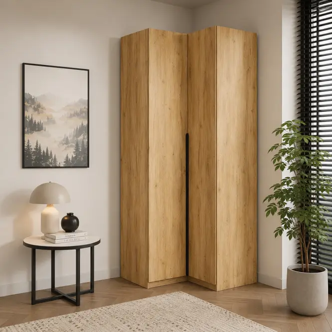 Skriňa Naroża Riva 100cm Craft Zlatý, Dvojdverový,3