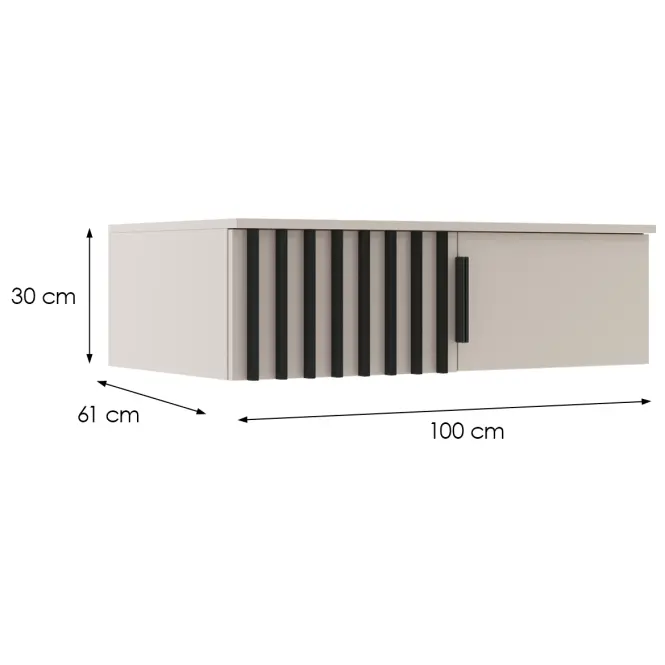 Nadstavec Torino 100cm Kašmír Lamel Čierna,2
