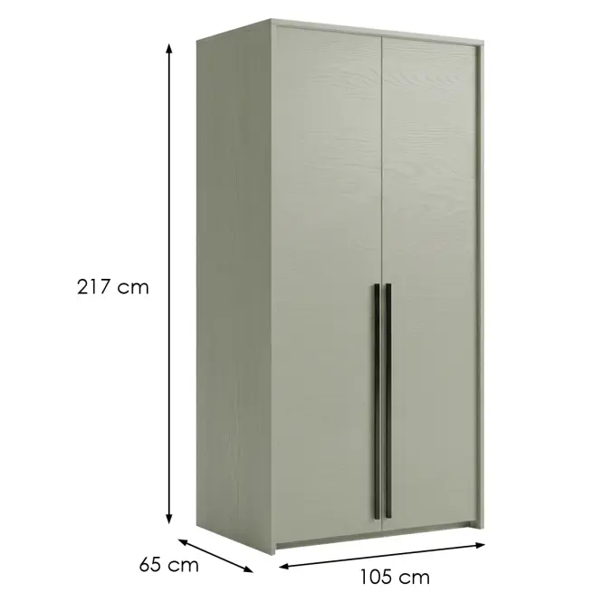 Skriňa Genua D-Lux 105cm – Eucalyptus, Dvojdverový,2