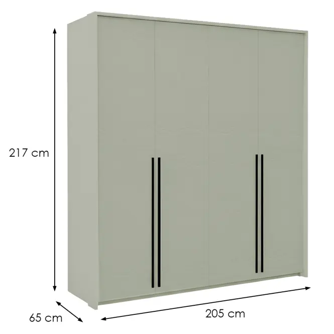 Skriňa Genua D-Lux 205cm – Eucalyptus, Štvordverový,2