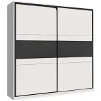 Skriňa Manhattan 226cm - Cashmere/Čierne Sklo, Dvojdverový