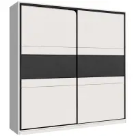 Skriňa Manhattan 226cm - Cashmere/Čierne Sklo, Dvojdverový