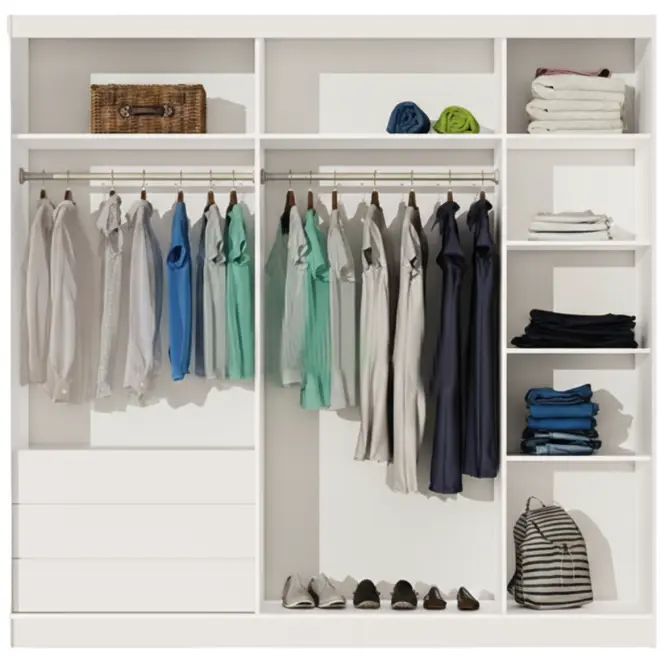 Skriňa Manhattan 226cm - Cashmere/Čierne Sklo, Dvojdverový,4