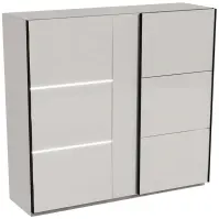 Skriňa Tokyo 250cm – Cashmere, Led, Dvojdverový