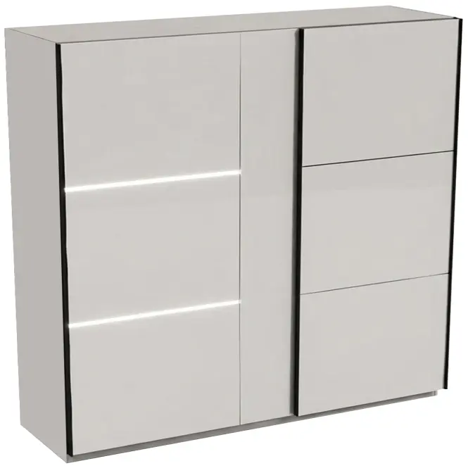 Skriňa Tokyo 250cm – Cashmere, Led, Dvojdverový
