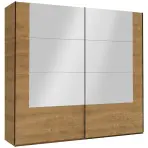 Skriňa Madryt 250cm  So Zrkadlom - Dub Karmel, Dvojdverový