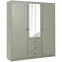 Skriňa Siena D3 Lux 149cm So Zrkadlom – Eucalyptus, Trojdverový, Zásuvky