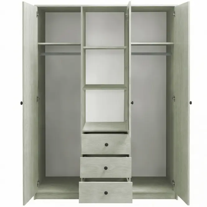 Skriňa Siena D3 Lux 149cm So Zrkadlom – Eucalyptus, Trojdverový, Zásuvky,4