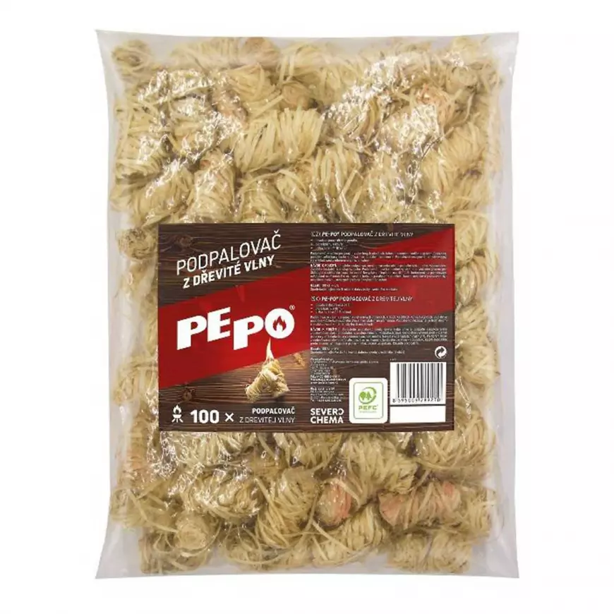 PE-PO Podpalovač z drevitej vlny 100 ks