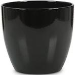 Keramický obal na kvetináč Scheurich 920, ø14cm, čierna lesklá