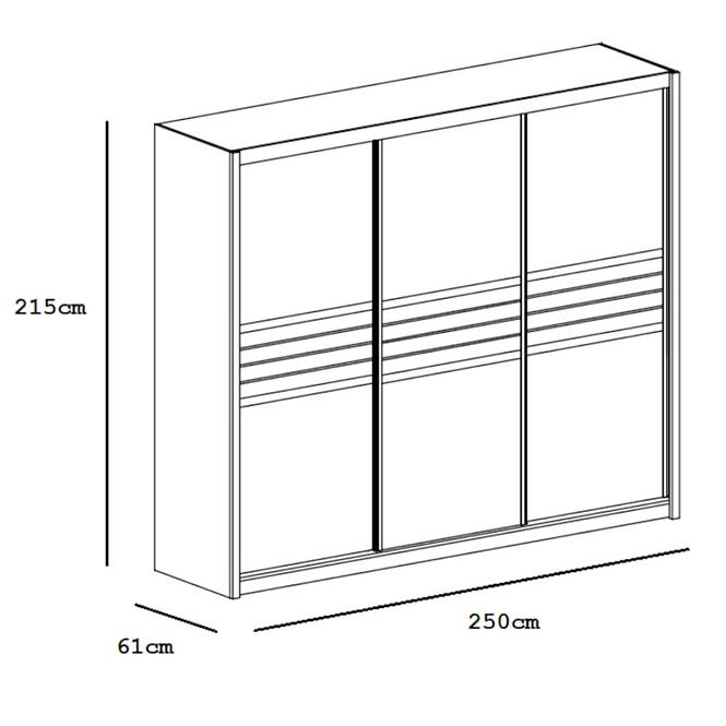 Skriňa Turin Craft 250 cm,4