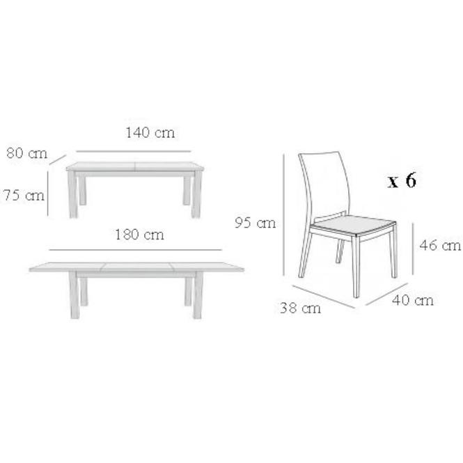 Jedálenská zostava Antek 1+6 wenge