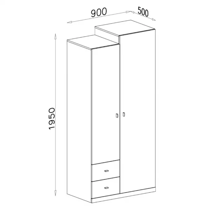 Skriňa Tablo ta3 biel/atlantic 90 cm