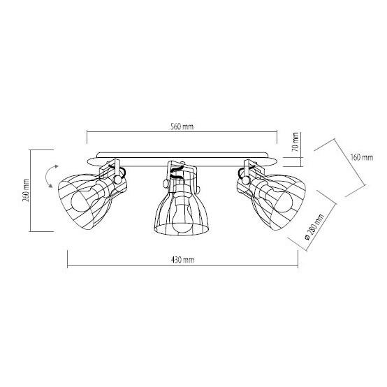 Stropné bodové svietidlo Alano Black 2122 LS3,3