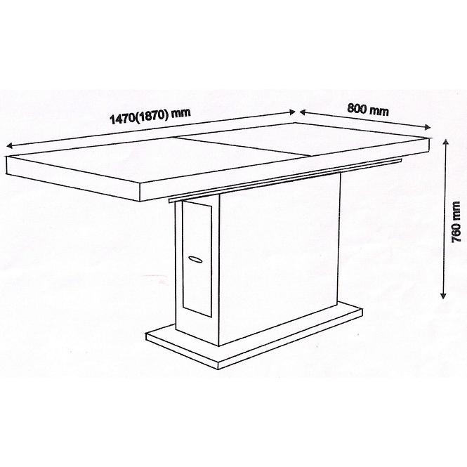 Rozkladací stôl Teodor 146/186x80cm dub Sonoma