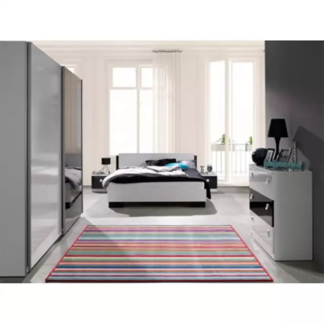 Posteľ Lux čierno/biela,3