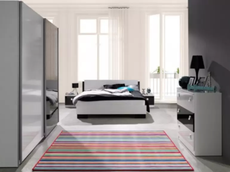 Posteľ lux biela/fialová