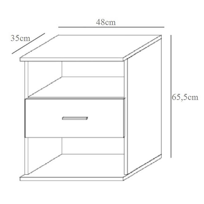 Nočný stolík Goda III 1S biela