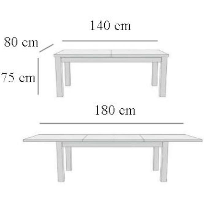 Rozkladací stôl 408 II 140x80+40cm hnedá 281