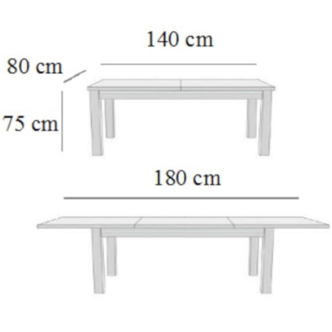 Rozkladací stôl 140/180x80cm čerešňa