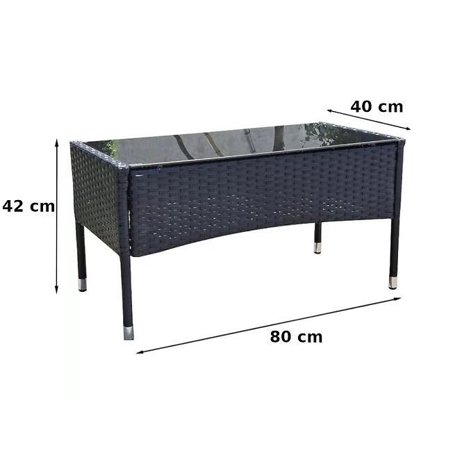 Komplet technoratanový 2+1+1 čierna,4