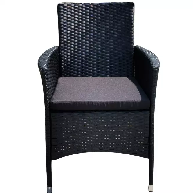 Komplet technoratanový 2+1+1 čierna