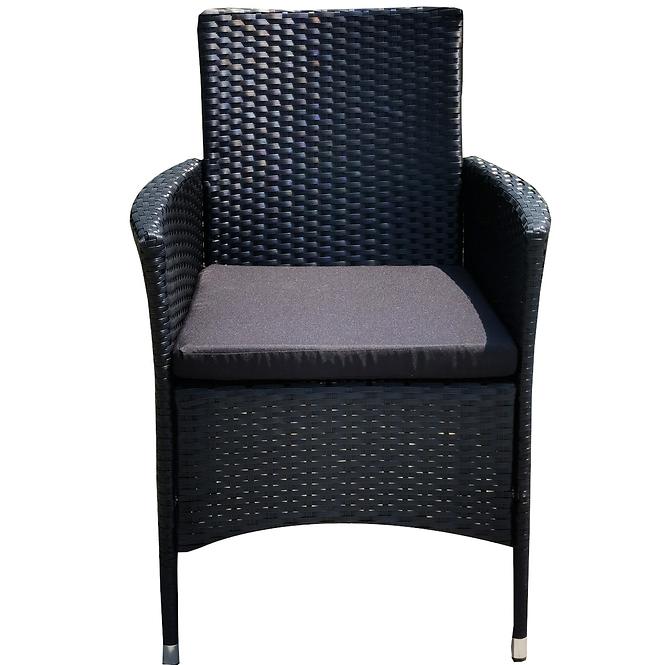 Komplet technoratanový 2+1+1 čierna