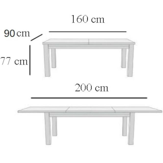 Rozkladací stôl  ST10 160/200x90cm dub Sonoma Y