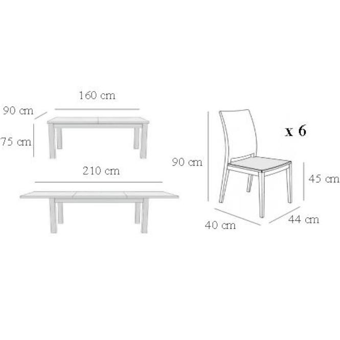 Jedálenská zostava Zuza 1+6 St407 Iii Kr752 Br130 Luizjana 6