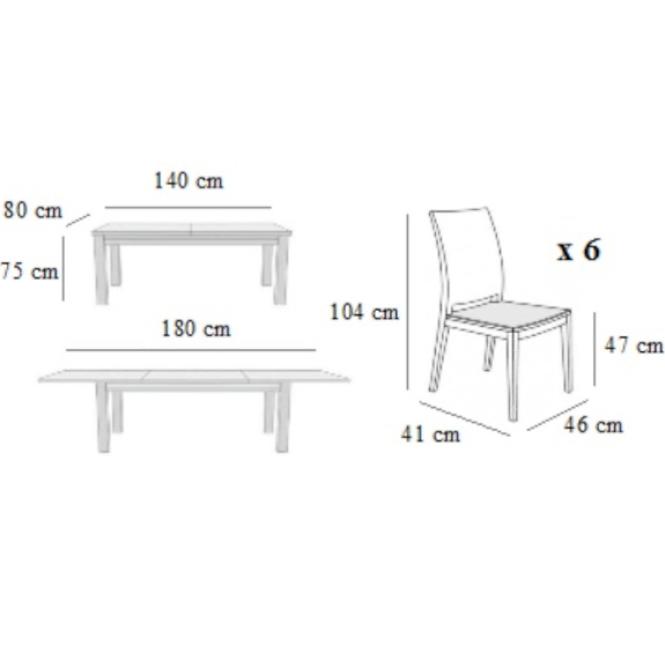 Jedálenská zostava Tymon 1+6 St805 Ii Kr804 Br281 Margo 05 B