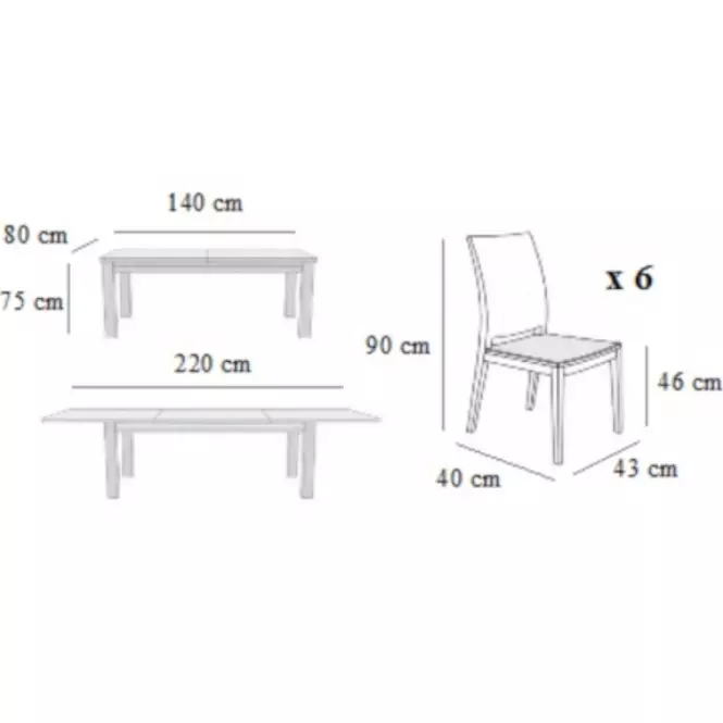 Jedálenská zostava Oliwia 1+6 St654 Ii dub sonoma Kr812