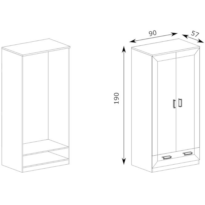 Skriňa Tadeusz t7 90 cm dub lefkas
